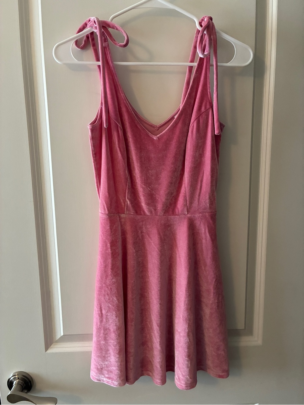 Velvet Tie-Shoulder Pink Slip Dress Skater A-line by & Other Stories